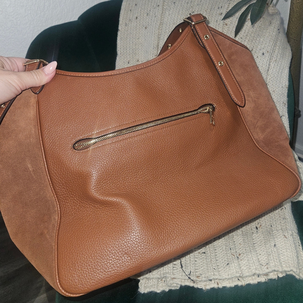 Coach Brown Leather & Suede Tote - Picture 2 of 7